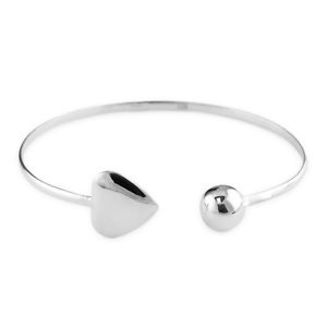 【送料無料】ブレスレット　アクセサリ―　スターリングシルバーブレスレットwomen 925 sterling silver 10mm plain ball heart bracelet wrist