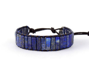 【送料無料】ブレスレット　アクセサリ―　ブレスレットスクエアラピスラズリビンテージbracelets square shape lapis lazuli single leather wrap vintage