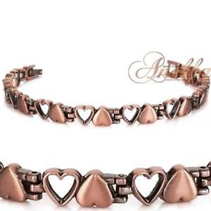 【送料無料】ブレスレット　アクセサリ―　リンクブレスレット8 xclnt open close heart copper magnetic link bracelet women arthritis hd143