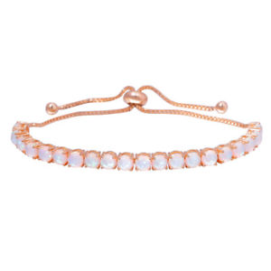 【送料無料】ブレスレット　アクセサリ―　ピンクオパールローズゴールドメッキチェーンブレスレットpink fire opal rose gold plated women jewelry gemstone chain bracelet os659