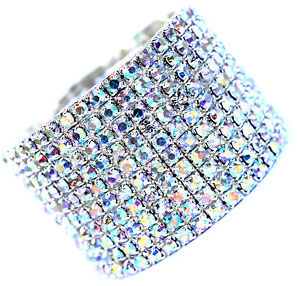 【送料無料】ブレスレット アクセサリ― ドレッシーワイドラインストーンクリスタルストレッチブレスレットdressy evening prom glamorous awards wide rhinestone crystal stretch bracelet