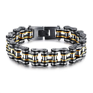 【送料無料】ブレスレット　アクセサリ―　バイカーオートバイチェーンブレスレットステンレススチールメンズジュエリーbiker motorcycle chain chain bracelet stainless steel mens jewelry 15mm 806