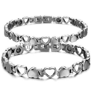 【送料無料】ブレスレット　アクセサリ―　シルバーステンレススチールブレスレットsilver stainless steel hollow amp; solid heart eternity love magnetic bracelet 11,886円