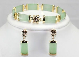 【送料無料】ブレスレット　アクセサリ―　リンクブレスレットイヤリングhot noble natural jade link bracelet 75 earrings asaa