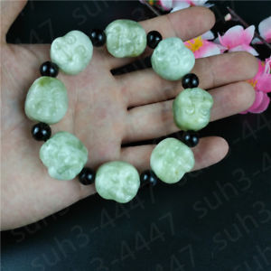 【送料無料】ブレスレット　アクセサリ―　ビーズブレスレットwhole chinese natural jade maitreya buddha beaded bracelet charm jewelry