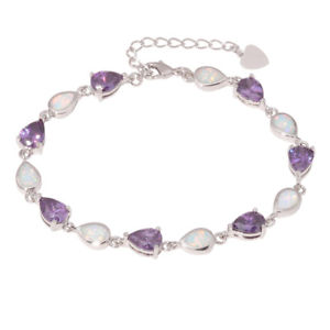 【送料無料】ブレスレット　アクセサリ―　ピンクオパールマルチカラートパーズチェーンブレスレットos66465pink white opal multicolor topaz silver women jewelry chain bracelet os66465