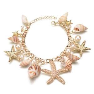 【送料無料】ブレスレット アクセサリ― ヒトデブレスレットシェルビーチstarfish charm bracelet women shell dangle beach sea gold plated