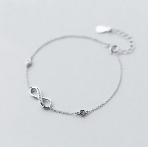 【送料無料】ブレスレット　アクセサリ―　スターリングシルバーインフィニティブレスレット925 sterling silver cz infinity bracelet a2014