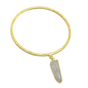 【送料無料】ブレスレット　アクセサリ―　ハンドメイドｋイエローゴールドメッキクリスタルブレスレットhandmade hammered 22k yellow gold plated crystal gemstone bracelets jewelry