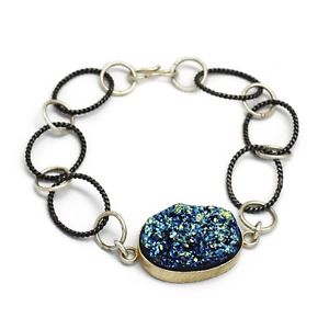 【送料無料】ブレスレット　アクセサリ―　druzy gemstone handmade unique design with chain braceletsplated jewelrydruzy gemstone handmade unique design with chain b