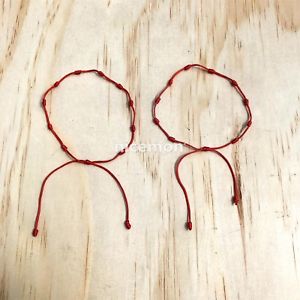 【送料無料】ブレスレット　アクセサリ―　ブレスレットlot of 2 knotted red string protection bracelets adjustable 1mm string