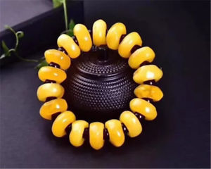 【貨物輸送無料】腕輪 添え物― バルトビーズブレスレットゴムブレスレット22粍 baltic sea amber beaded bracelet elastic bracelet men and women