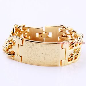【送料無料】ブレスレット　アクセサリ―　メンズステンレススチールゴールドクロスチェーンカフブレスレットhigh quality 88 mens stainless steel gold bible cross curb chain cuff bracelet