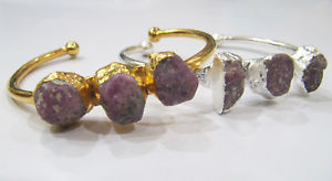 【送料無料】ブレスレット　アクセサリ―　ルビーシルバーハンドメイドブレスレットfabulous ruby gemstone adjustable silver amp; gold plated handmade bracelet jewelry