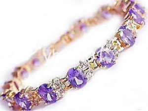 【送料無料】ブレスレット　アクセサリ―　アメジストｋイエローゴールドメッキクリスタルリンククラスプブレスレットamethyst 18k yellow gold plated crystal link clasp bracelet 12,056円