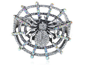 【送料無料】ブレスレット　アクセサリ―　メンズクリスタルラインストーンクモバグブレスレットmens silver aurore boreale crystal rhinestone spider web insect bug bracelet