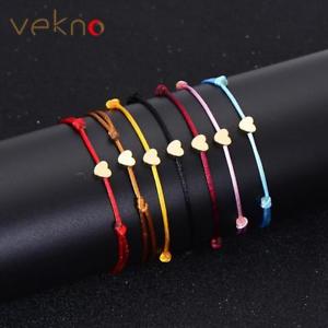 【貨物輸送無料】腕輪 添え物― veknoブレスレットマルチカラーロープadjustabvekno gold color heart bracelet silver handmade jewelry multicolor rope adjustab