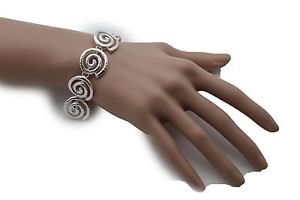 【送料無料】ブレスレット　アクセサリ―　チェーンリンククラシックブレスレットファッションジュエリースワールwomen silver metal chain link classic wrist bracelet fashion jewelry swirl charm