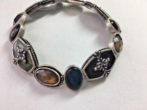 【送料無料】ブレスレット アクセサリ— マルチカラーシルバーブレスレットインチmulti color stretchy silver bracelet 7 12 inch|hokushin