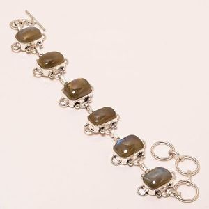 【送料無料】ブレスレット アクセサリ— ハンドメイドジュエリーブレスレットalluring labradorite gemstone handmade jewelry bracelet 78 b155|hokushin
