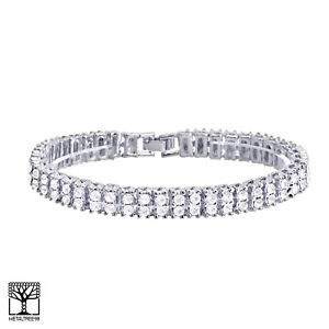 【貨物輸送無料】腕輪 付属物― メンズファッションヒップホップブレスレットアウトアイスmens fashion hip hop cz totally iced out silver plated 8 bracelet nb