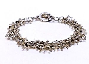 【貨物輸送無料】腕輪 付属物― ビンテージシルバートーンメタルマルチスターペンダントトグルブレスレットvintage silver tone metal multi star pendant toggle bracelet