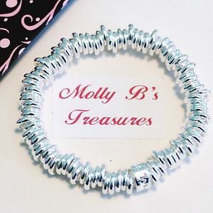 【貨物輸送無料】腕輪 付属物― マルチ腕輪silver metal multicircles stretchable  bracelet  75