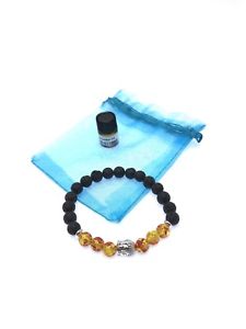 【貨物輸送無料】腕輪 付属物― オレンジエッセンシャルオイルブレスレットbuddha amber healing natural lava stone with essential oil bracelet