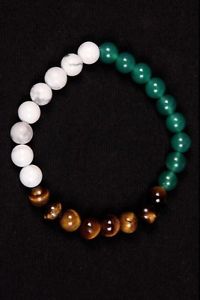 【送料無料】ブレスレット アクセサリ— オニキスタイガーアイビーズゴムブレスレットゴムブレスレット listinggreen onyx,tiger eye and howlite beads rubber bracelet,round rubber bracelet|hokushin