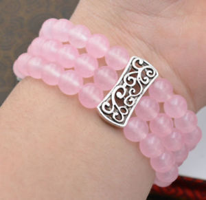 【送料無料】ブレスレット アクセサリ— ビーズストレッチチベットシルバーブレスレットwomens natural quartz crystal beads stretch tibetan silver bracelet 8mm|hokushin