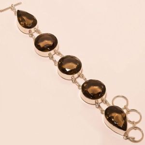 【貨物輸送無料】腕輪 付属物― スモーキークォーツハンドメイドジュエリーブレスレットsmokey quartz gemstone handmade jewelry bracelet 78 exb19