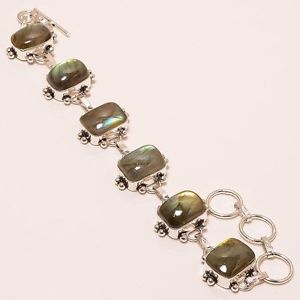 【送料無料】ブレスレット　アクセサリ―　ハンドメイドジュエリーブレスレットmagnificent labradorite gemstone handmade jewelry bracelet 78 b150