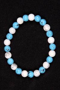 【送料無料】ブレスレット　アクセサリ―　ビーズゴムブレスレットゴムブレスレット listingturquoise and howlite beads rubber bracelet,round rubber bracelet