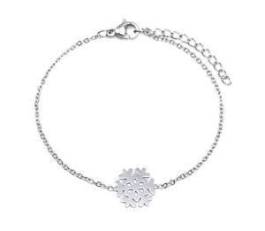 【送料無料】ブレスレット　アクセサリ―　スノーフレークスノーシルバースチールチェーンブレスレットbc3170ffine chain bracelet with charm snowflake snow silver steel