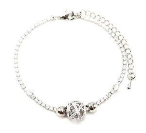【送料無料】ブレスレット　アクセサリ―　bc3265e ボールラインストーンジルコニウム1ラインストーンbc3265e 1 row rhinestone bracelet with ball charm openwork rhinestone zirconium