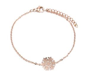 【送料無料】ブレスレット　アクセサリ―　ユキホオジロbc3172fチェーンbc3172ffine chain bracelet with snow flake charm rose gold steel