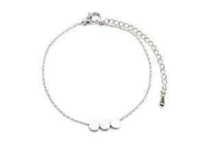 【送料無料】ブレスレット　アクセサリ―　bc2543fチェーン3bc2543ffine chain bracelet with silver charm triple golden circles in fine gold