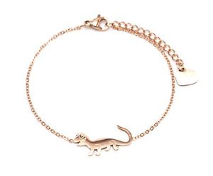【送料無料】ブレスレット　アクセサリ―　トカゲトカゲbc3070fチェーンbc3070ffine chain bracelet with charm salamander lizard rose gold steel