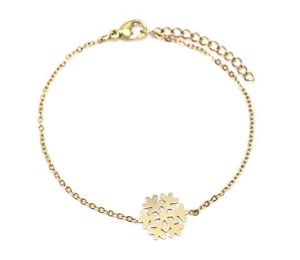 【送料無料】ブレスレット アクセサリ― ユキホオジロbc3171fチェーンbc3171ffine chain bracelet with snow flake charm golden steel