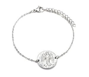 【送料無料】ブレスレット　アクセサリ―　メダルサインbc3335fチェーンbc3335ffine chain bracelet silver steel with virgin charm medal sign