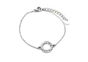【送料無料】ブレスレット　アクセサリ―　カイbc2438fチェーンbc2438ffine chain bracelet with circle charm silver steel contour and chi