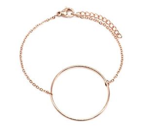 【送料無料】ブレスレット　アクセサリ―　チェーンブレスレットゴールドスチールローズbc3283ffine chain bracelet with charm great circle rose gold steel contour