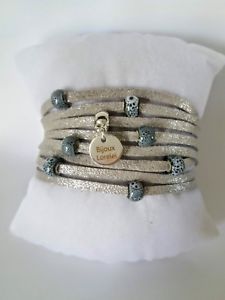 【送料無料】ブレスレット　アクセサリ―　ニューlistingcuffsuedine listingcuff bracelet silver suedine
