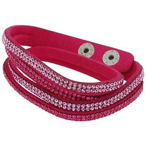 【送料無料】ブレスレット　アクセサリ―　ローズブレスレットtoc rose vif strass enveloppant rose sudine pression fermeture bracelet