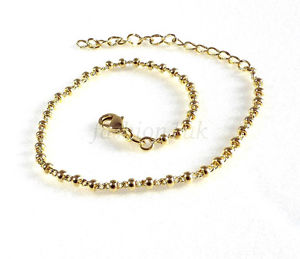 【送料無料】ブレスレット　アクセサリ―　ファッションビーズアジャスタブルブレスレットｋゴールドメッキfashion women girl 166 cm bead adjustable bracelet anklet 14k gold plated