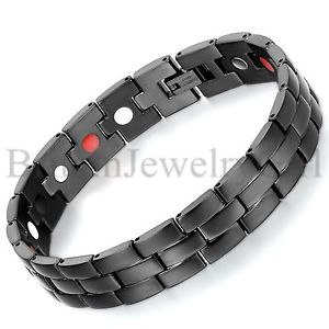 【送料無料】ブレスレット　アクセサリ―　メンズブラックステンレスバイカーリンクチェーンブレスレット 12,766円