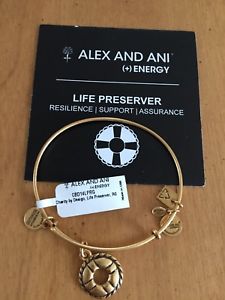 【送料無料】ブレスレット　アクセサリ―　アレックスラファエリアンゴールドブレスレットauthentic alex and ani life preserver charm rafaelian gold bracelet nwt