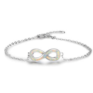 【送料無料】ブレスレット　アクセサリ―　オパールレターブレスレットスターリングシルバージュエリーwhite fire opal letter bracelet 925 sterling sliver jewelry for women 18cm