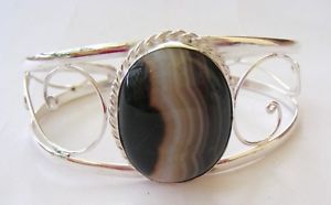 【送料無料】ブレスレット　アクセサリ―　ハンドメイドカフブレスレットhandmade 925 sterling silver gemstone cuff bracelet agate adjustable 235