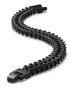 【送料無料】ブレスレット　アクセサリ―　ステンレススチールファッションチェーンリンクブレスレット88612mm stainless steel 2 rows curb wheat chain link bracelets for fashion men